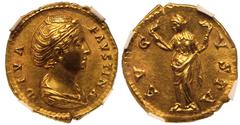 ROMAN EMPIRE. Diva Faustina I (wife of Antoninus Pius). Gold Aureus, AD 141-161. Rome. Obv: DIVA FAVSTINA, diademed and draped bust right. Rev: AVGVSTA, Ceres, veiled, standing facing, head left, hold