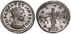 ROMAN EMPIRE. Tacitus. Billon Antoninianus, AD 275. Rome. Obv: IMP C M CL TACITVS AVG, radiate, draped and cuirassed bust right. Rev: AEQVITAS AVG, Aequitas standing left, holding scales and cornucopi