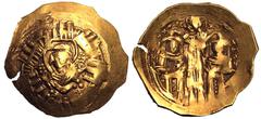 Byzantine Empire BYZANTINE EMPIRE. Andronicus II Palaeologus with Michael IX. Gold Hyperpyron, AD 1303-1320. Constantinople. Obv: half-length figure of the Virgin Mary, orans, within city walls with s