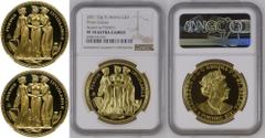 St. Helena 2021 Gold 5 Pounds The Three Graces Proof NGC PF 70 ULTRA CAMEO #5984724-024 (AGW=1.5460 oz.) PF 70 ULTRA CAMEO | UNITED KINGDOM. ST. HELENA. Elizabeth II, 1952-. Gold 5 pounds, 2021. East 