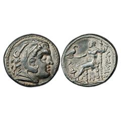 Ancient World. Greek World, Kings of Macedon, Alexander III the Great (336-323 BC), Silver Tetra Drachm, Amphipolis Mint, struck circa (315-294 BC), 16.63g. Obv: Head of Herakles right, wearing lion's
