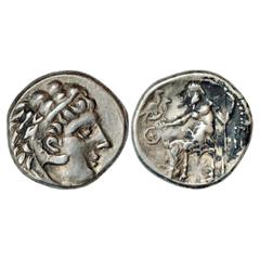 Ancient World. Greek World, Eastern (Danubian) Celts, uninscribed Silver Tetra Drachm, imitating Aleaxander-III the Great's design from the Mint of Amphipolis (3rd-2nd century BC), 16.99g. Obv: Head o