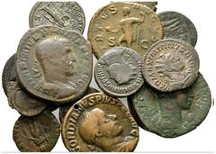 Ancient coins - Various properties Lot of 15 Roman Imperial coins, including: Severus Alexander Sestertius (2); Gordian III Sestertius; Philip I Sestertius;Maximianus (Follis and 3 Antoninianii); Taci