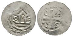 Medieval Germany, SAXONY, Anonymous, mid C11th, Silver penny / denar, 1.06g, 19mm, Imitation of Otto Adelheid penny / denar. Hatz V5b5 Obv: Cross with O - A - B - X in quarters Rev: Church with annule