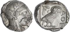 GRÈCE ANTIQUE Attique, Athènes. Tétradrachme de style classique ND (Ve s. av. J.-C.), Athènes. Sv.29 pl. 4 - SNG Delepierre 1414 - GC.1842 ; Argent - 17,16 g - 25 mm - 4 h Léger défaut de métal sur la