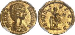 EMPIRE ROMAIN Julia Domna (193-211). Aureus 193-196, Rome.NGC Gem MS 5/5 5/5 (3990556-001). Av. IVLIA DO - MNA AVG. Buste drapé à droite. Rv. VENERI VICTR. Vénus, à demi-nue, vue de l'arrière, appuyée