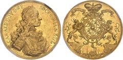ALLEMAGNE Bavière, Charles-Albert (1726-1745). Médaille d'Or au module de 10 ducats, par F. Schega 1739, Munich.NGC AU 58 (6066352-024). Av. CAR. ALB. D. G. V. B. & P. - S. D. C. P. R. S. R. I. A. & E