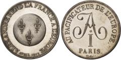 FRANCE - FRANCE Gouvernement provisoire de 1814 (1er avril au 2 mai 1814). Module de 5 francs, Alexandre Ier pacificateur de l'Europe, légende française, par Tiolier 1814, Paris. NGC MS 65 (6636089-01