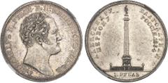 RUSSIE - RUSSIA Nicolas Ier (1825-1855). Rouble, inauguration de la colonne d'Alexandre Ier, par N. Gube 1834, Saint-Pétersbourg. NGC AU DETAILS CLEANED (6636380-004). Av. АЛЕКСАНДРЪ ПЕРВЫЙ Б.М. ИМПЕР