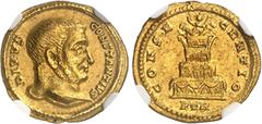 EMPIRE ROMAIN - ROMAN Constantin Ier (307-337). Aureus ou solidus, consécration de Constance Ier ND (310-313), Trèves. NGC Ch VF 5/5 2/5 marks (solidus) (6639740-002). Av. DIVVS - CONSTANTIVS. Tête nu