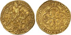 FRANCE / CAPÉTIENS - FRANCE / ROYAL Philippe VI (1328-1350). Florin Georges, 1ère émission ND (1341), Angers. PCGS MS62 (49007458). Av. (lis) PHILIPPVS: DEI - GRA' - :FRACOR': REX. Saint Georges à che