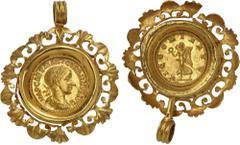 EMPIRE ROMAIN - ROMAN Gordien III (238-244). Aureus, monté en pendentif 238-239, Rome. Av. IMP CAES M ANT GORDIANVS AVG. Buste lauré, drapé et cuirassé à droite. Rv. VICTORIA AVG. Victoire avançant à 