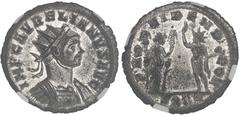 EMPIRE ROMAIN - ROMAN Aurélien (270-275). Aurelianus ND (274-275), Ticinum, 2e officine. NGC Ch MS 5/5 4/5 silvering (6647378-005). Av. IMP C AVRELIANVS AVG. Buste radié et cuirassé à droite. Rv. PROV