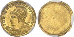 EMPIRE ROMAIN - ROMAN Constantin Ier (307-337). Médaillon d'Or uniface, distinction militaire pour les troupes auxiliaires ND (c.318), Aquilée ou Ticinum ? NGC MS 5/5 2/5 wavy flan scuffs Loop removed