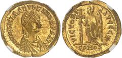 EMPIRE ROMAIN - ROMAN Aelia Marcia Euphemia, épouse d'Anthémius. Solidus ND (c.468), Rome. NGC MS* 3/5 5/5 (6645989-004). Av. Dv N AEL MARC EVFEMIAE P F AVG. Buste diadémé, drapé et cuirassée à droite