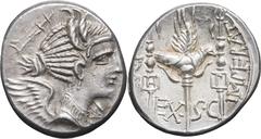 RÉPUBLIQUE ROMAINE - ROMAN REPUBLIC RÉPUBLIQUE ROMAINE - ROMAN REPUBLIC C. Valerius Flaccus Imperat. Denier ND (82 av. J.-C.), Marseille. RRC.365/1a ; Argent - 3,87 g - 18,5 mm - 5 h Magnifique exempl