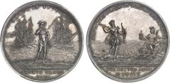 USA Amérique-Canada (colonies françaises), Louis XV (1715-1774). Médaille, Combat du 8 juin 1755 et préliminaires coloniaux de la Guerre de Sept ans, par Peter Paul Werner 1755, Nuremberg. PCGS MS62 (