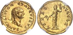EMPIRE ROMAIN Domitien (81-96). Aureus frappé sous Vespasien ND (73-79), Rome. NGC Ch AU 5/5 3/5 Fine style scuffs (4938385-009). Av. CAESAR AVG F DOMITIANVS. Tête laurée à droite. Rv. CERES AVGVST. C