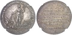ALLEMAGNE Brandebourg-Ansbach-Bayreuth, Charles-Alexandre (1757-1791). Thaler, Paix de Teschen 1779 G, Schwabach. NGC AU 58 (5790006-099). Av. VIRTUTE ET AEQUITATE PACATA GERMANIA. Allégorie de la Pai