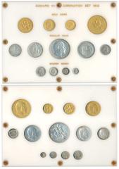 Great Britain, Gold and Silver, Edward VII, 1902, set of 13 Proof ’Long Set’, Gold 5, 2, 1 and ½ Pound, Silver Crown, Halfcrown, Florin, Shilling, Sixpence, Silver Maundy set 4, 3, 2 and 1 Pence. Supe