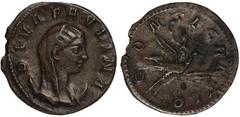 Ancient Coins, Rome, Diva Paulina, debased silver/bronze denarius, Rome 236, head to r., rev. flying peacock, wt. 3.76gms. (RIC 2), good very fine, scarce (100-125)