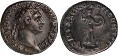 Ancient Coins Ancient Coins, Roman Imperial, Domitian (AD 81-96), silver denarius, IMP CAES DOMIT AVG PM IM TR P XIII, laureate bust of Domitian facing right. rev IMP XXII COS XVI CENS PPP, Minerva st