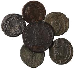 Ancient Coins Ancient Coins, Roman Imperial, Fausta (1) and Theodora (5), bronze folles, mints of Trier and Antioch, fine to very fine (5) *ex Derek Aldred Collection (20-30 GBP)