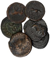 Ancient Coins, Group of Roman Imperial Aes. Various emperors and types. (14), varying grades from fine to very fine, lot sold as seen, no returns *ex Derek Aldred Collection (40-60 GBP)