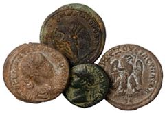 Ancient Coins, Roman Provincial, bronze billon and silver coins, various denominations. Caligula (Gadara, AE), Domitian (Ladocea ad Mare, AE), Commodus (Alexandria, Bi Tetradrachm), Severus Alexander 