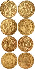 Foreign Coins, India, a group of 22 jewellery imitations of the Venetian gold zecchino, with 8 uniface gold plaquettes, late 19th/early 20thC, total wt. 43.38gms., one plugged, mostly brilliant as str