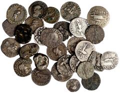 Ancient Coins The T. R. Hardaker Collection, Ancient Greek Kingdoms: Bactrian and Indo Greek silver coins, including Eucratides, silver hemiobol; Menander, silver drachms; Azes I and II, silver drachm