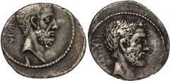 Roman Coins Roman Coins, Marcus Junius Brutus (85-42 BC), AR denarius, c.54 BC, Rome, BRVTVS, bare head of L. Junius Brutus right, rev. AHALA, bare head of C. Servilius Ahala right, 3.55g. (Cr.433/2; 