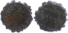 Seleukidien Antiochia am Orontes, Ae (Serrat) (7,20g), ca. 143-142 v. Chr., Antiochos VI. Av: Kopf nach rechts. Rev: Elefant nach links, dahinter Monogramm, darüber und darunter Schrift. SC 2006, ss. 
