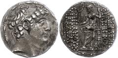 Seleukidien Tetradrachme (15,72g), 93-83 v. Chr., Philippos Philadelphos, Antiochia. Av: Kopf nach rechts. Rev: Thronender Zeus Nikephoros mit Szepter nach links. SC 2463.2a, ss-vz. ss-vz Seleucid (Em