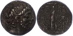 Seleukidien Antiochia am Orontes, Tetradrachme (16,25g), Antiochos IX., 113-112 v. Chr. Av: Kopf nach rechts. Rev: Stehende Athena nach links. SC 2363b, schöne Patina, ss. ss Seleucid (Empire or Kingd
