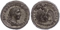 Münzen der Römischen Provinzen Syrien, Antiochia, Tetradrachme (14,76g), Philippus I. Arabs, 244. Av: Büste nach rechts, darum Umschrift. Rev: Stehender Adler von vorn zwischen "SC". Prieur 304, ss-vz