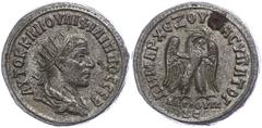 Münzen der Römischen Provinzen Syrien, Antiochia, Tetradrachme (13,40g), Philippus I. Arabs, 248. Av: Büste nach rechts, darum Umschrift. Rev: Stehender Adler nach rechts. Prieur 375, ss. ss Coins fro