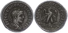 Münzen der Römischen Provinzen Syrien, Antiochia, Tetradrachme (11,31g), Philippus I. Arabs, 249. Av: Büste nach rechts, darum Umschrift. Rev: Stehender Adler nach rechts. Prieur 439, ss. ss Coins fro