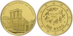 Coins of Europe and Overseas Griechenland 2004, 100 Euro Gold "XXVIII. Olympische Sommerspiele 2004 in Athen-3. Ausgabe-Palast von Knossos", Schön 155, PP. In Kapsel und mit Zertifikat des Anbieters. 