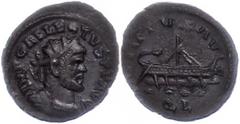 Ancient Coins Münzen Römische Kaiserzeit 293-296, Quinar, Allectus, London. Av: Büste nach rechts, darum Umschrift. Rev: Galeere, darum Umschrift. 2,98g, RIC 55, ss. ss Coins Roman Imperial period 293