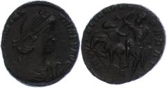 Ancient Coins Münzen Römische Kaiserzeit 337-361, Folles, Constantius II., Konstantinopel. Av: Büste nach rechts, darum Umschrift. Rev: Soldat nach links stehend, einen fallenden Reiter mit Speer durc