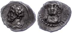 Ancient Coins Antike Münzen - Griechenland ca. 4. Jhd. v. Chr., Obol, Kilikien. Av: Büste des Herakles nach links. Rev: Weibliche Frontalbüste mit langem Schleier. 0,65g, SNG Levante 221, Revers etwas