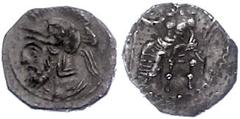 Ancient Coins Antike Münzen - Griechenland 379-374 v. Chr., Obol, Kilikien, Pharnabazos. Av: Thronender Baal nach links. Rev: Bärtige Soldatenbüste mit attischem Helm nach links. 0,85g, SNG Levante 76