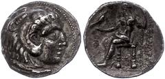 Ancient Coins Antike Münzen - Griechenland 313-312 v. Chr., Tetradrachme, Alexander III., Makedonien, Sidon. Av: Herakleskopf mit Löwenfell nach rechts. Rev: Thronender Zeus nach links. 15,90g, Price 