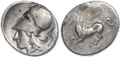 Ancient Coins Antike Münzen - Griechenland 3.-4. Jhd. v. Chr., Stater, Korinth. Av: Pegasos nach links. Rev: Athenakopf mit korinthischem Helm nach links, rechts als Beizeichen tassalischer Helm. 8,45