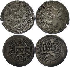 Medieval Coins Münzen Mittelalter Ausland Königreich Böhmen, 14. Jahrhundert (undatiert) Wenzel II und III, je Prager Groschen s Coins Middle Ages foreign Kingdom Bohemia, 14. century (undated) Wenzel
