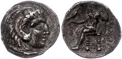 Ancient Coins Antike Münzen - Griechenland 313-312 v. Chr., Tetradrachme, Alexander III., Makedonien, Sidon. Av: Herakleskopf mit Löwenfell nach rechts. Rev: Thronender Zeus nach links. 15,90g, Price 