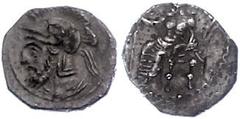 Ancient Coins Antike Münzen - Griechenland 379-374 v. Chr., Obol, Kilikien, Pharnabazos. Av: Thronender Baal nach links. Rev: Bärtige Soldatenbüste mit attischem Helm nach links. 0,85g, SNG Levante 76