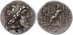 Ancient Coins Antike Münzen - Griechenland 127/ 126 v. Chr., Tetradrachme, Demetrios II., Syrien, Ptolemais. Av: Kopf nach rechts. Rev: Thronender Zeus nach links. 16,12g, SC 2202, s-ss. s-ss Ancient 