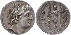 Ancient Coins Antike Münzen - Griechenland 120/119-113 v. Chr., Tetradrachme, Antiochos VIII., Syrien, Damaskus. Av: Kopf nach rechts. Rev: Zeus Uranios mit Stern und Zepter nach links stehend. 16,32g